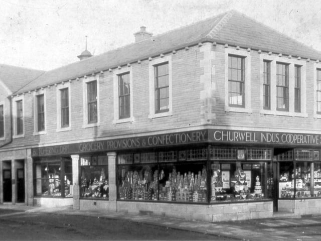 A postcard produced to mark the opening of the new premises of Churwell Industrial Cooperative Society Stores on Elland Road in November 1922. It was built to replace the earlier store which was completely destroyed by fire in March 1921.