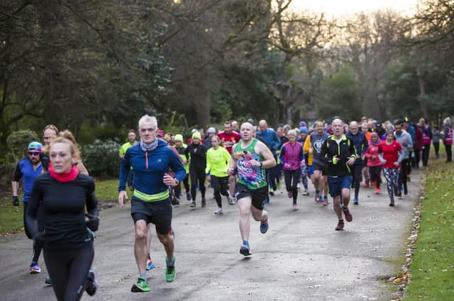 Runners in the early stages of the Dewsbury Parkrun. Picture: Jim Fitton