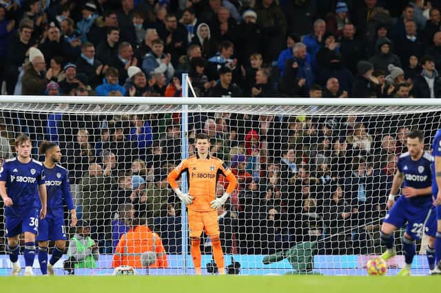 NIGHT TO FORGET: Leeds United's players after conceding for a seventh time at the Etihad against champions Manchester City. Photo by Alex Livesey/Getty Images.