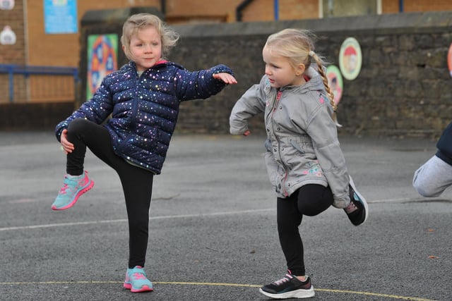 Youngsters got active in the school playground