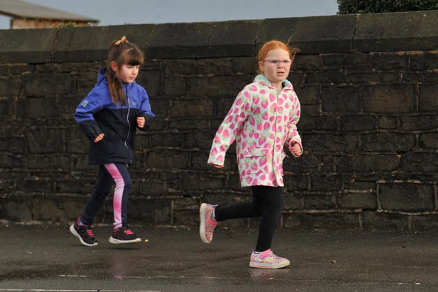 Children dashed around the school playground