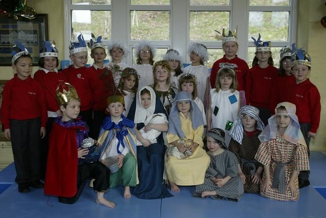 Children at Cragg Vale School, in their Christmas Nativity back in 2004.