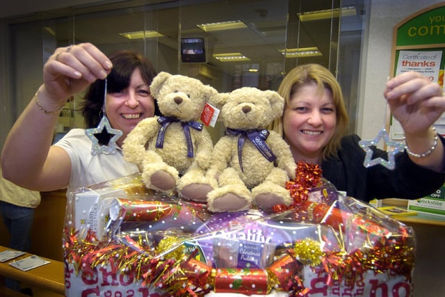 Yorkshire Building Society staff sell limited edition Christmas tree stars for Whizz-Kidz.