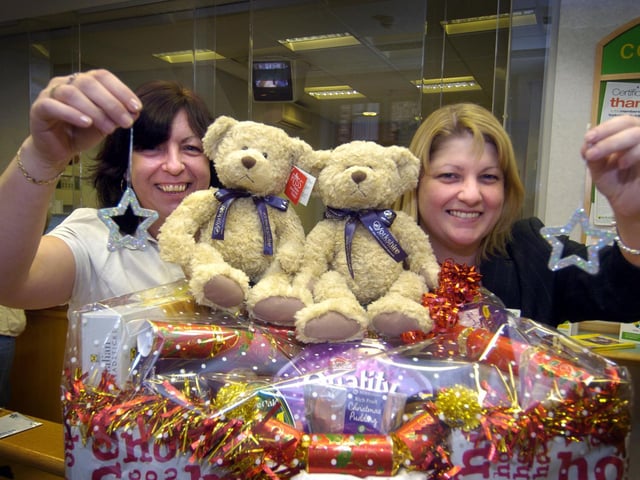 Yorkshire Building Society staff sell limited edition Christmas tree stars for Whizz-Kidz.