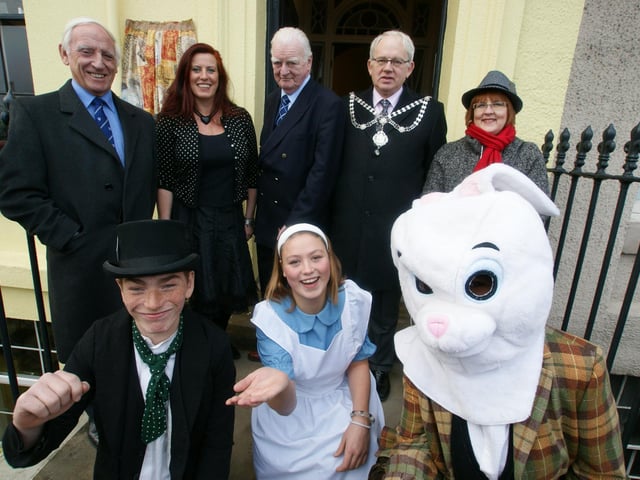 Lewis Carroll’s blue plaque is unveiled by Whitby Civic Society.