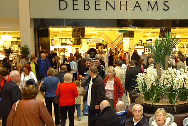 Shoppers outside Debenhams in 2008