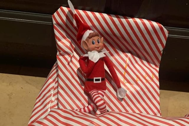 Mandy Mitchell says: "Elf came with the biggest presents for them! Shame it was just their school bags!! Still makes me laugh now."