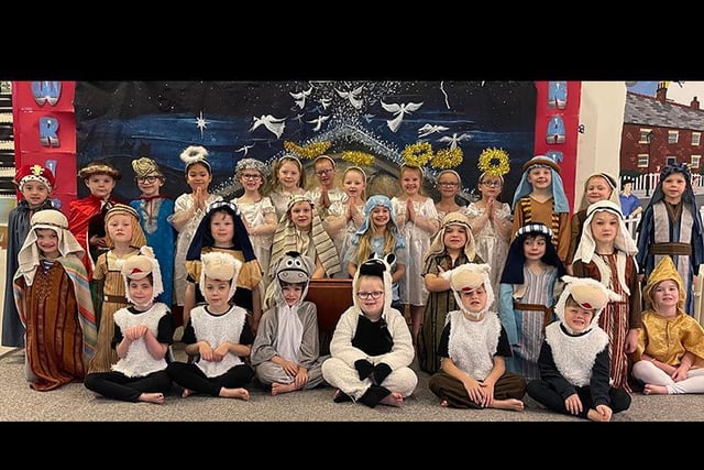Year 2 at Baines Endowed, Thornton who performed 'A Wriggly Nativity'.