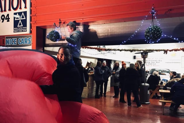 Penwortham Garage also opened its doors to support the Christmas Markets, with the garage featuring a giant inflatable Father Christmas and a pop-up pub for Preston-based Beer Brothers Brewing Co. Pic credit: Beer Brothers Brewing Co.