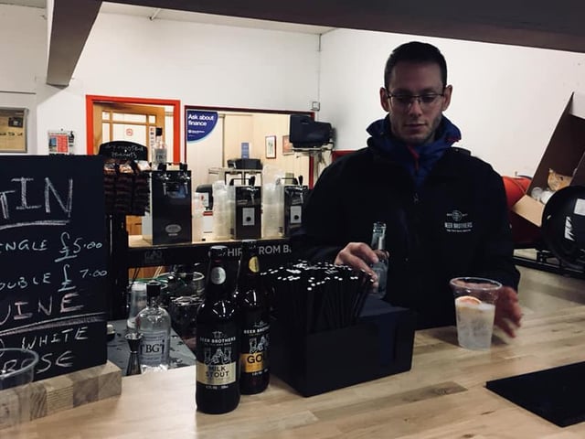 The pop-up pub in Penwortham Garage saw Beer Brothers pouring pints of locally brewed ales, as well as wine and spirits. Pic: Beer Brothers Brewing Co.