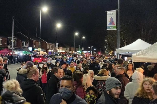 Crowds throng Liverpool Road during Penwortham's Christmas Markets yesterday evening (Wednesday, December 15). Pic credit: Stephen Murtagh