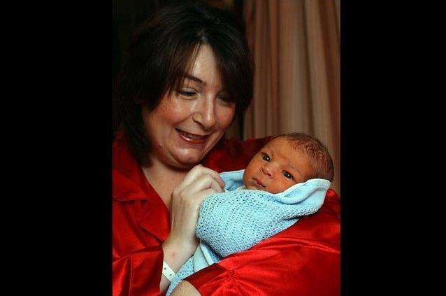 Michelle Hartley with her Christmas Day baby, Isaac
