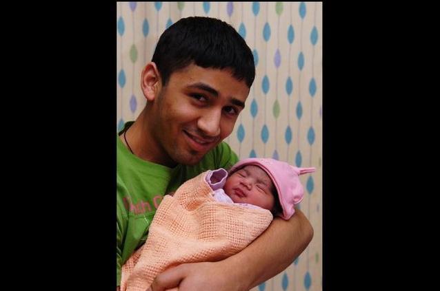 Ikram Palejwala from Preston with his baby Mariya, born at RPH at 7.45am weighing 6lb 10oz