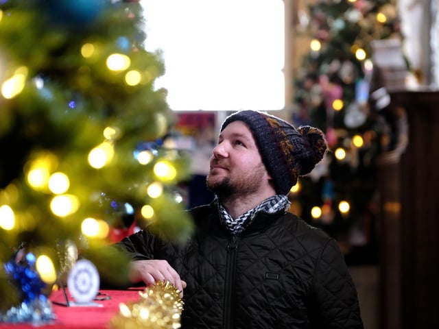 Shaun Clifford views the Christmas trees.
215101h