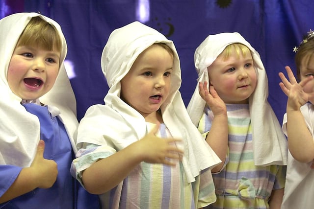 Children signing Twinkle Twinkle Little Star for their concert at Ashcroft Day Nursery, Whitegate Drive, Blackpool, 2002