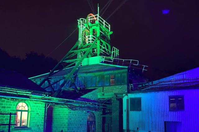 Christmas lights at the Coal Mining Museum, by Alan Barnes