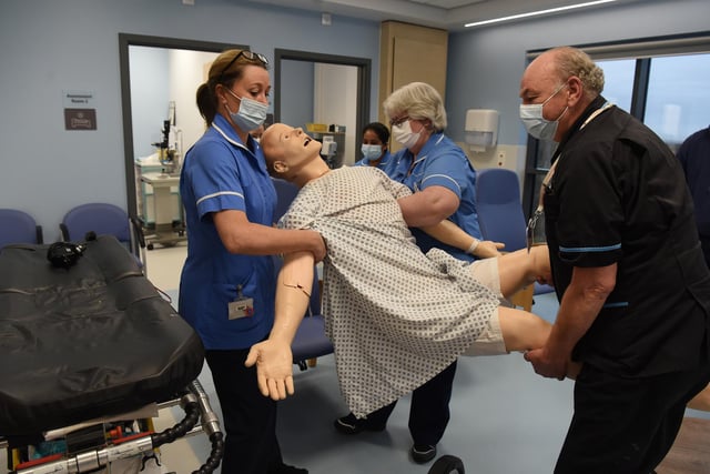 A mock operation at Lancashire Teaching Hospitals' new eye theatres