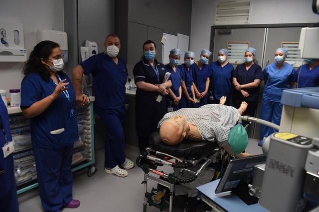 A mock operation at Lancashire Teaching Hospitals' new eye theatres