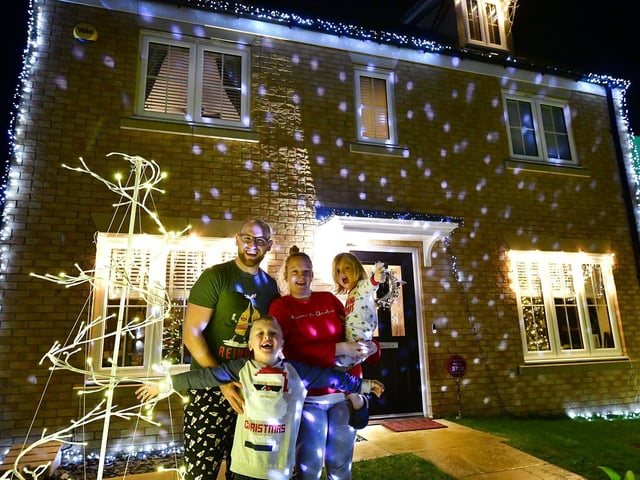 Festive lights on the High Mill Estate with the Dutchman-Bailey family.