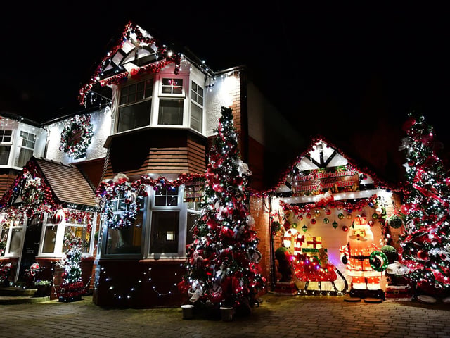 Festive lights on Queen Margaret's Road.