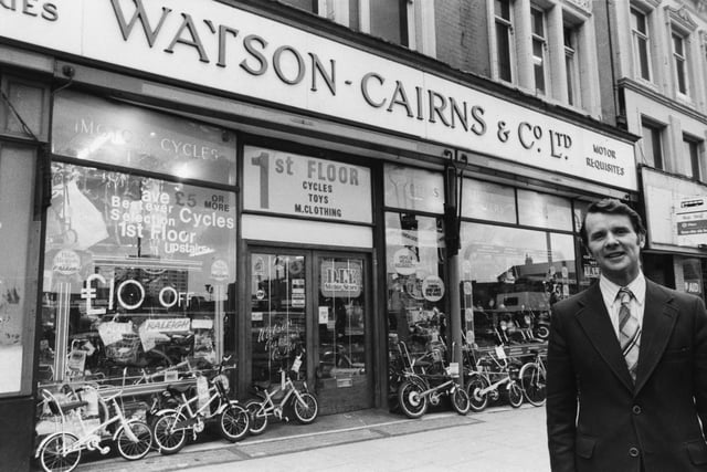 Did you buy a bike from here back in the day? Watson Cairns on Lower Briggate. Pictured is managing director Jim Cairns outside the shop in June 1980.