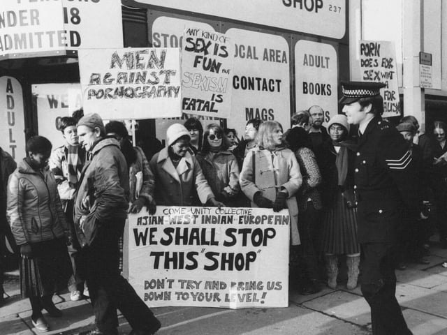 December 1980 and angry pickets were demonstrating against a new 'sex shop'.