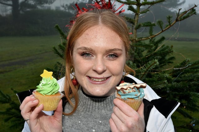 Elle of Elle's Bakes with her wares at the Team Reece Winter Wonderland.