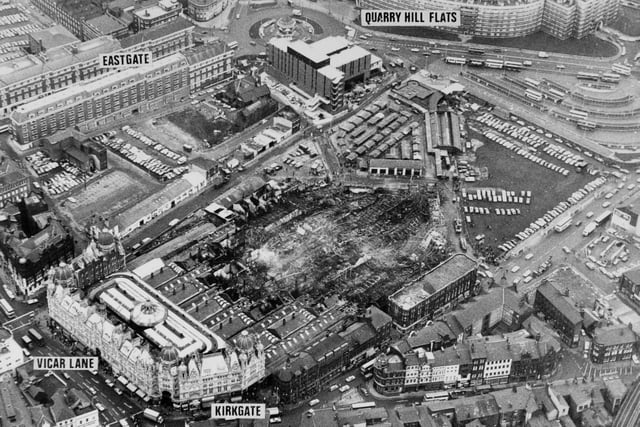 The aftermath of the fire which devastated Kirkgate Market in December 1975.