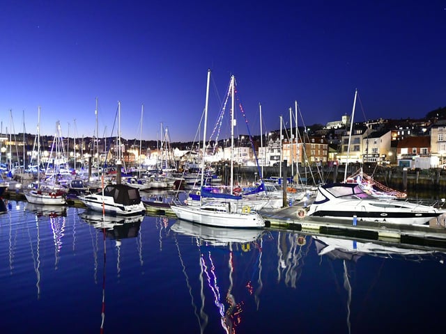 Blue reflections in the harbour...