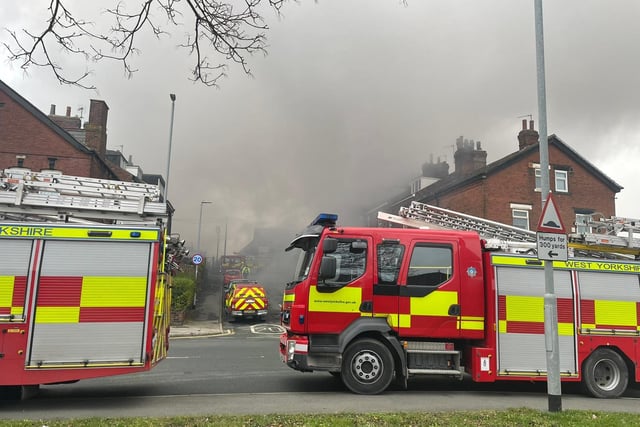 The fire was reported at 10.38am