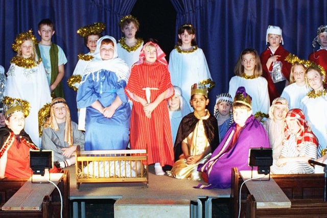 Children from Wesham CE County Primary School juniors Nativity Kirkham, 1997