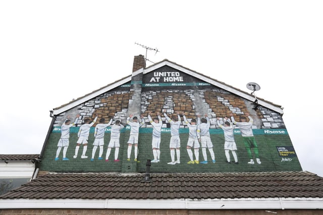 Artist Adam Duffield depicted a scene from United's 2019 centenary clash on the side of supporter Dawn Oates' house next to Elland Road. It was done to mark the return of fans to Elland Road.
