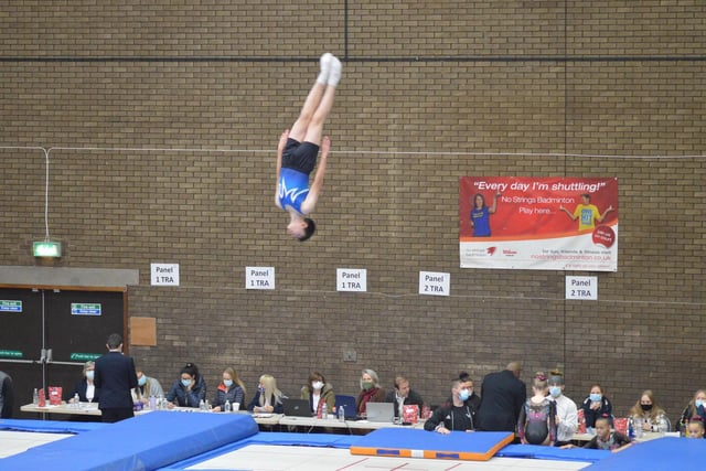 High flying action from the Yorkshire Trampoilining Championships.
