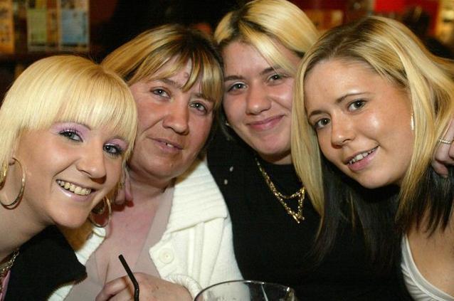 Kayleigh, Mandy, Zoe and Stacey on a night out back in 2005.