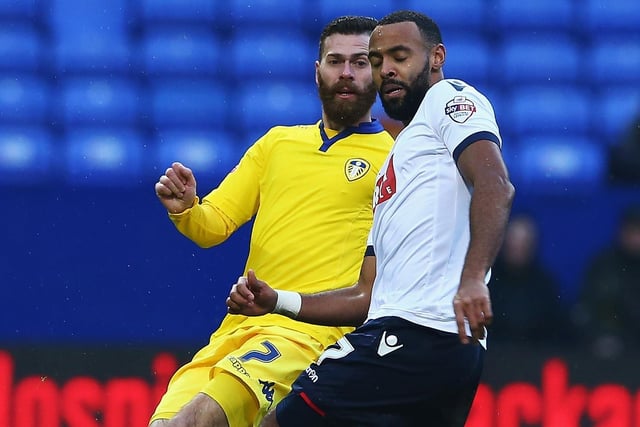 Mirco Antenucci battled for the ball with Liam Trotter of Bolton Wanderers during the FA Cup fourth round clash at the Macron stadium in January 2016. Leeds won 2-1.