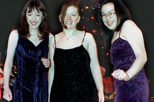 Dancing the night away from left, Gemma Brown, Joanne Hunt and Michelle Lam, 1997