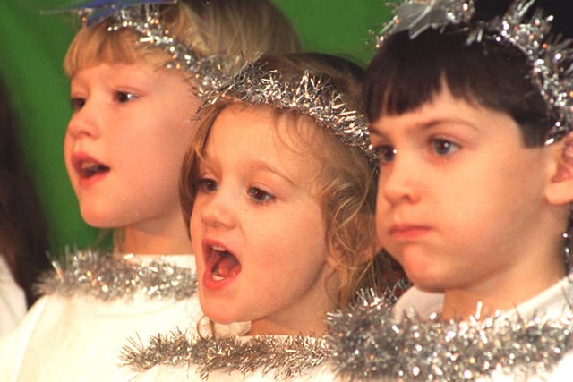 Singing out at Bramhope Primary in 'Gigantic Star' one of a series of nativity plays at the school being staged in December 1995.