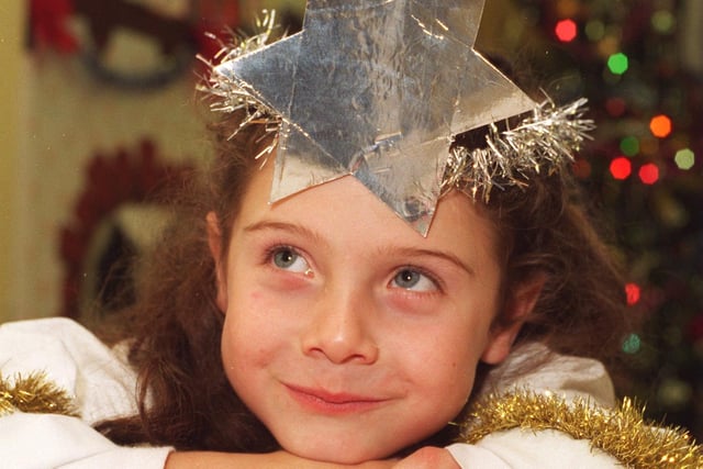 Bramhope Primary pupil Sophie Moore played the title role of 'Gigantic Star', one of a series of nativity plays being staged at the school in December 1995.
