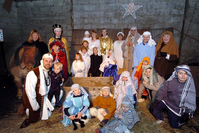 The live nativity at Home Farm in Scholes in December 2005.