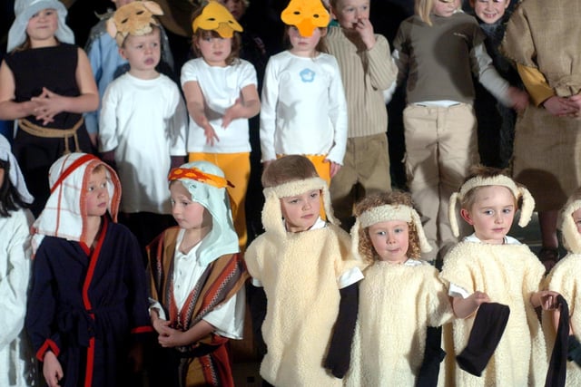 The nativity scene at Shadwell Primary School in December 2004.