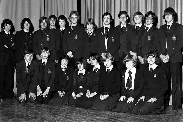 Byrchall High School Ashton line up of prizewinners in 1979