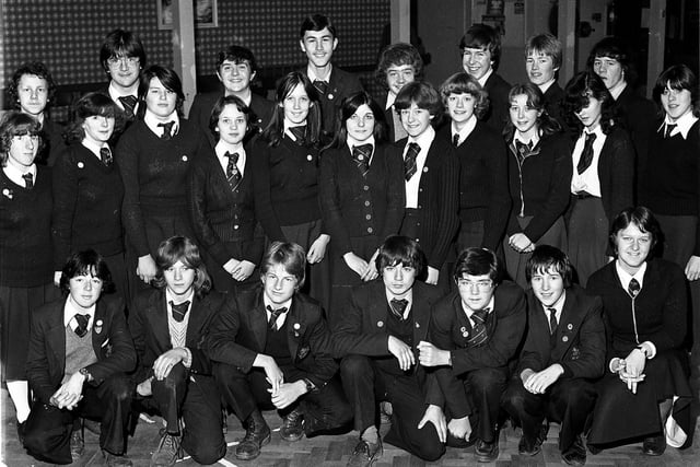 Byrchall High School Ashton line up of prizewinners in 1979
