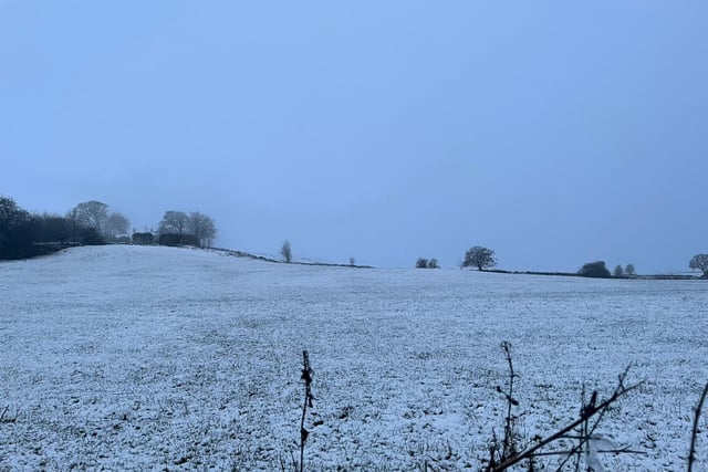 Looking across fields near Bingley on Boxing Day morning