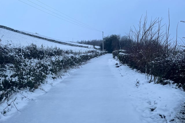 Footpaths were also slippy this morning due to the heavy snow