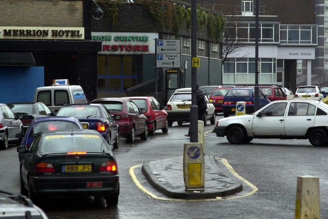 Traffic congestion around the Merrion Centre in December 2002.