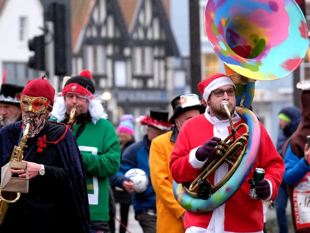 The band performing in memory of Barry Hampshire