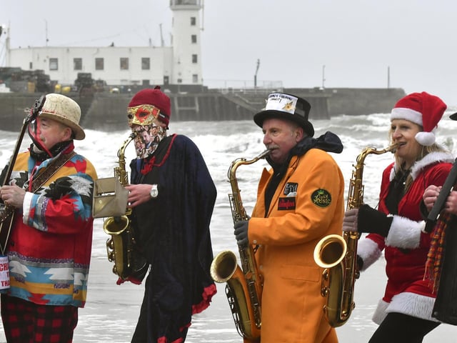 The Comic Band playing during the match