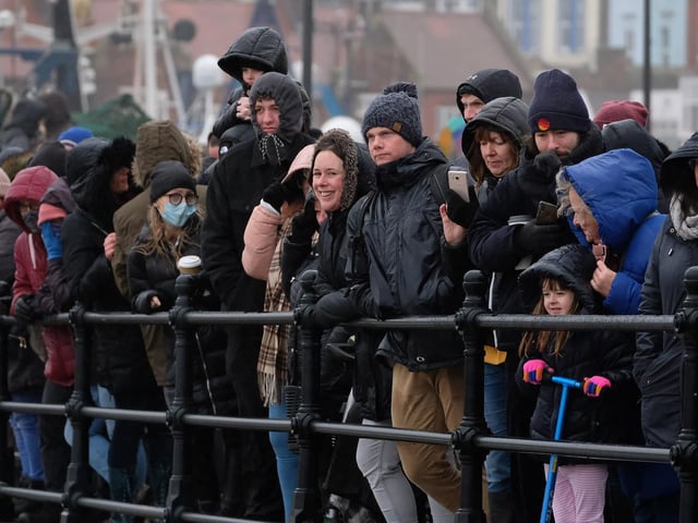 The crowd braved the cold to enjoy the fun