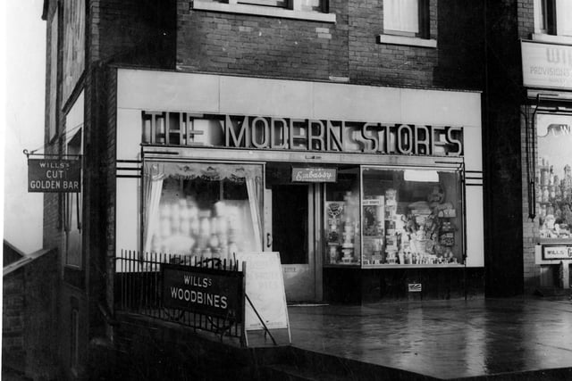 The Modern Stores on Meanwood Road in January 1940. On the left is pathway to Potternewton and Meanwood estate.