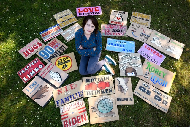 June - Leigh Barton stages 90-day art protest to highlight the problems she has encountered trying to get a visa to live with her fiancée in the United States.